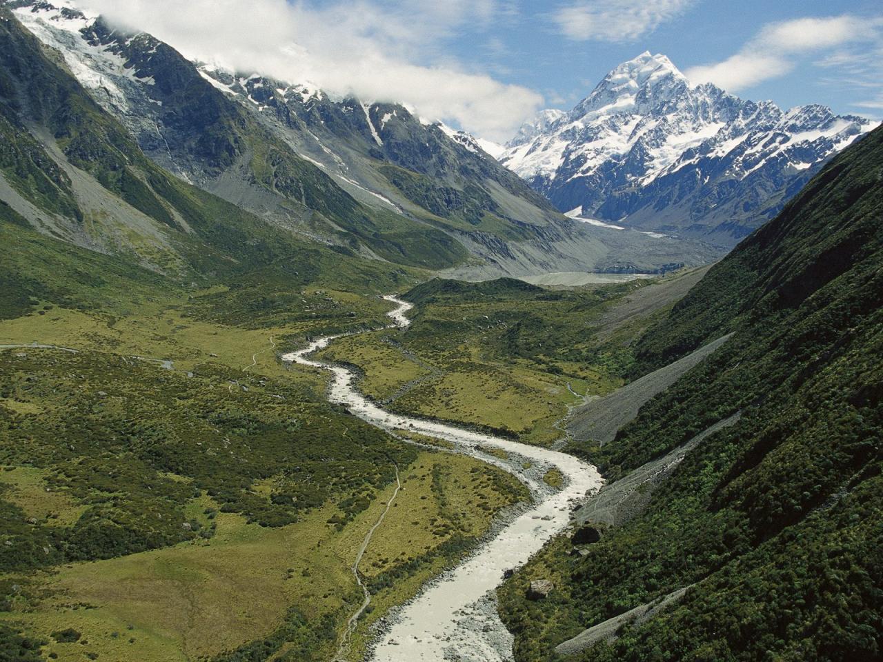 обои Hooker Valley, Mount Cook National Park, New Zealand фото