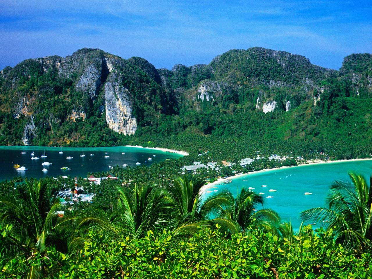 обои Ao Ton Sai and Ao Lo Dalam, Ko Phi-Phi Don, Thailand фото