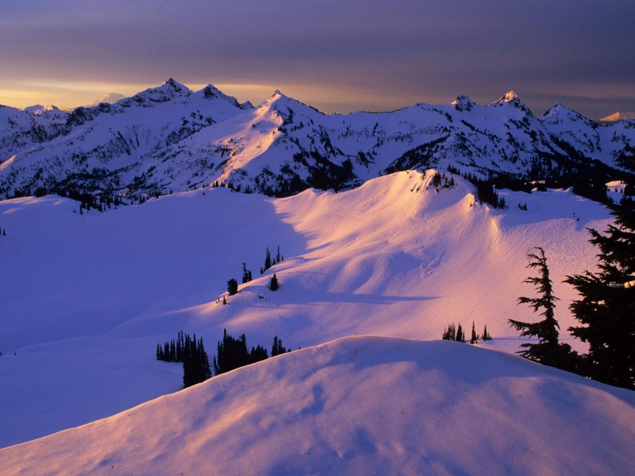 обои The Tatoosh Range in Winter, Washington фото