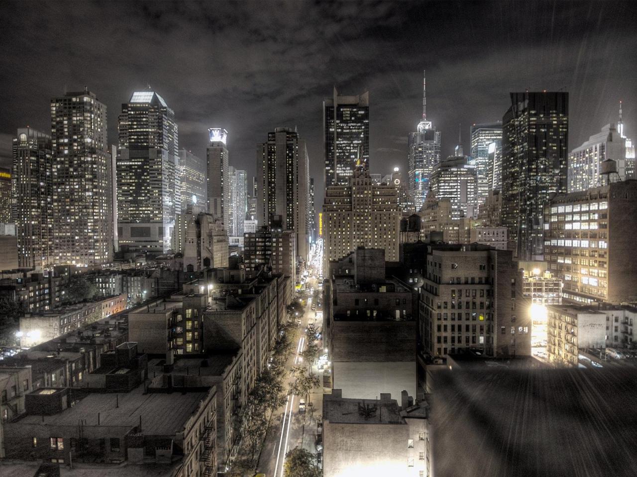 обои Нью йорк ночью фото