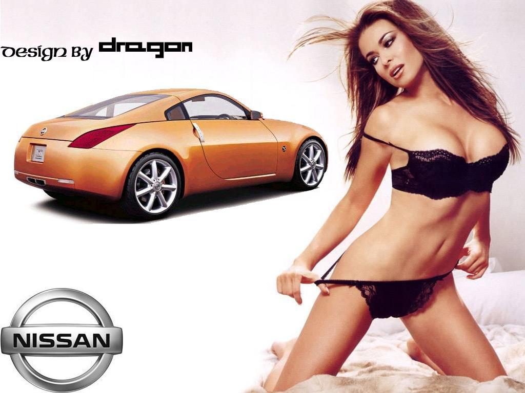 обои Девушка на фоне Nissan 350z фото