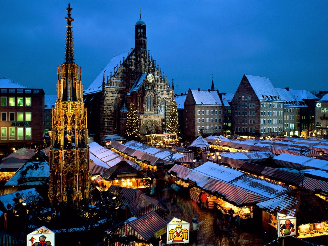 обои Christkindl Market, Nuremberg, Bavaria, Germany фото