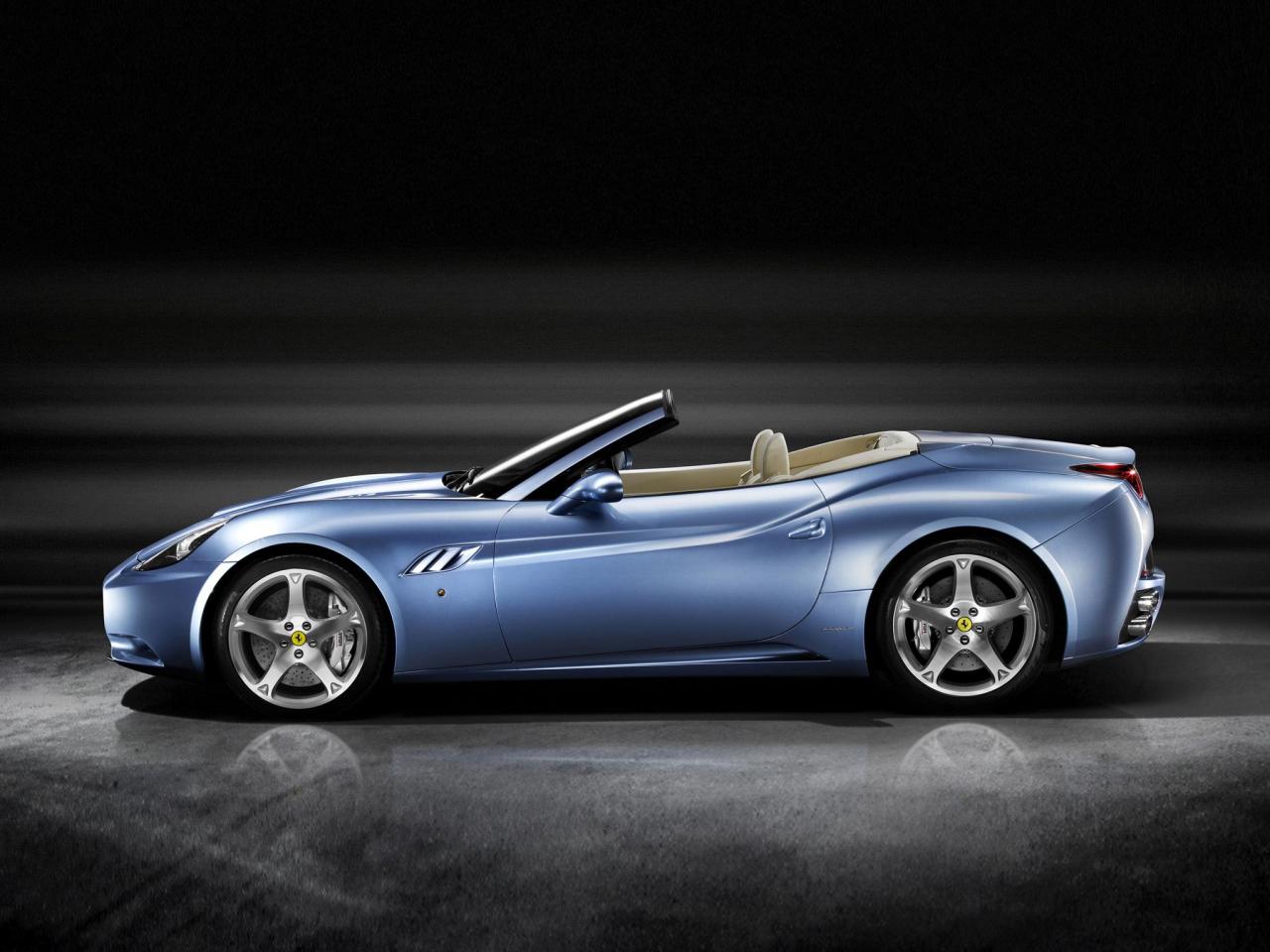 обои Ferrari california синяя с боку фото