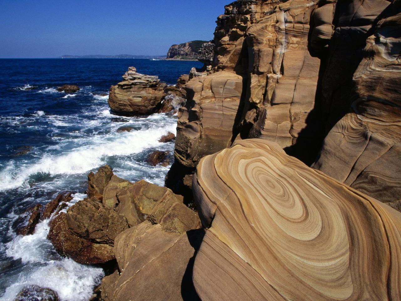 обои Coastal Sandstone, Maitland Bay, Bouddi National Park, South Wales, Australia фото