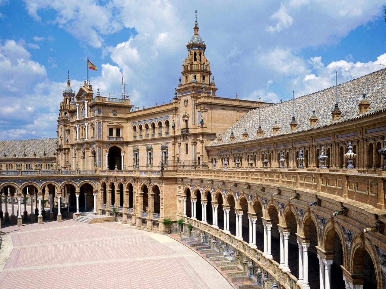 обои Plaza de Espana, Seville, Spain фото