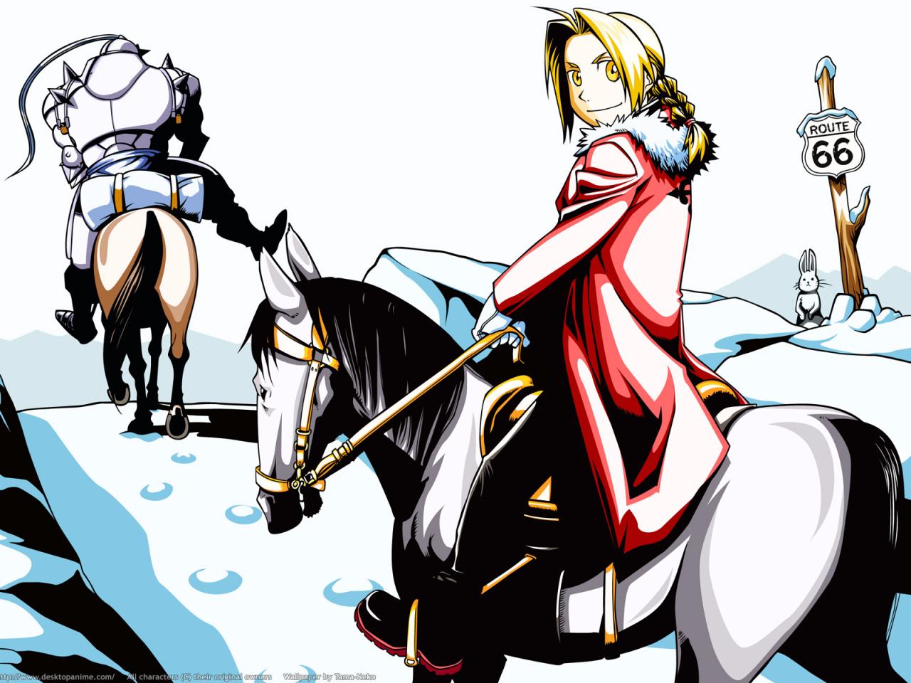 обои Alphonse elric edward elric fullmetal alchemist horse фото