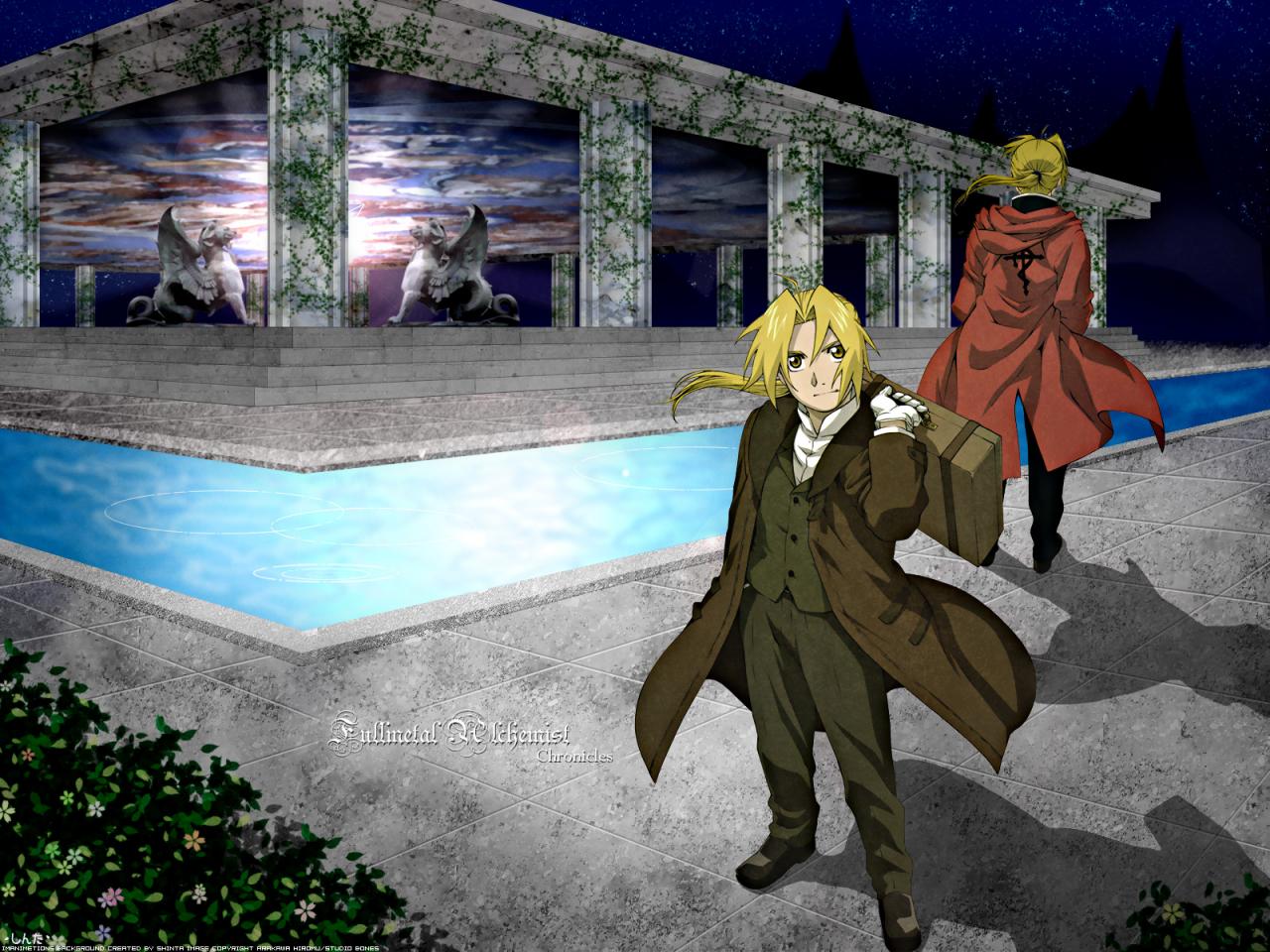 обои Fullmetal alchemist night фото