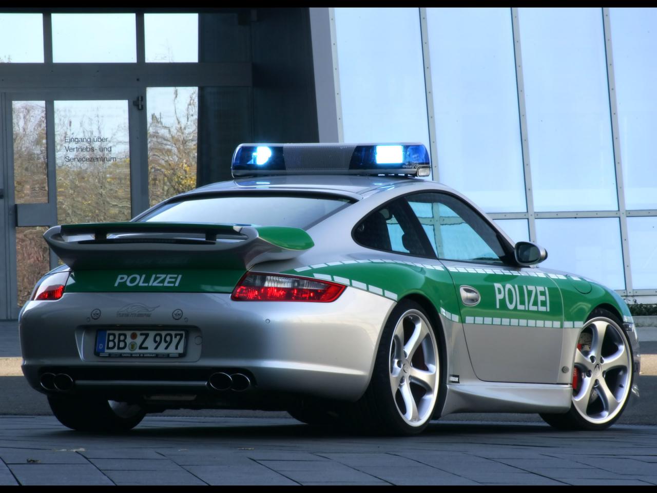 обои TechArt Porsche 911 Carrera S Police Car (997) зад фото