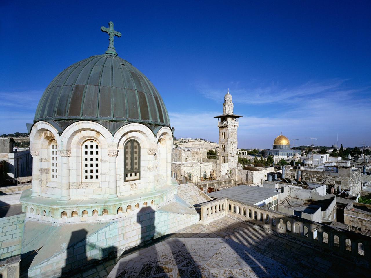 обои Rooftop View of Old City, Jerusalem фото