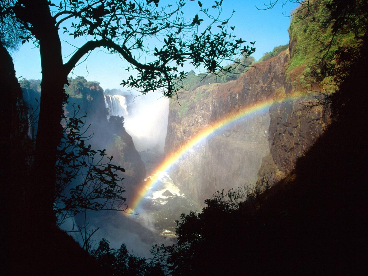 обои Victoria Falls Rainbow фото