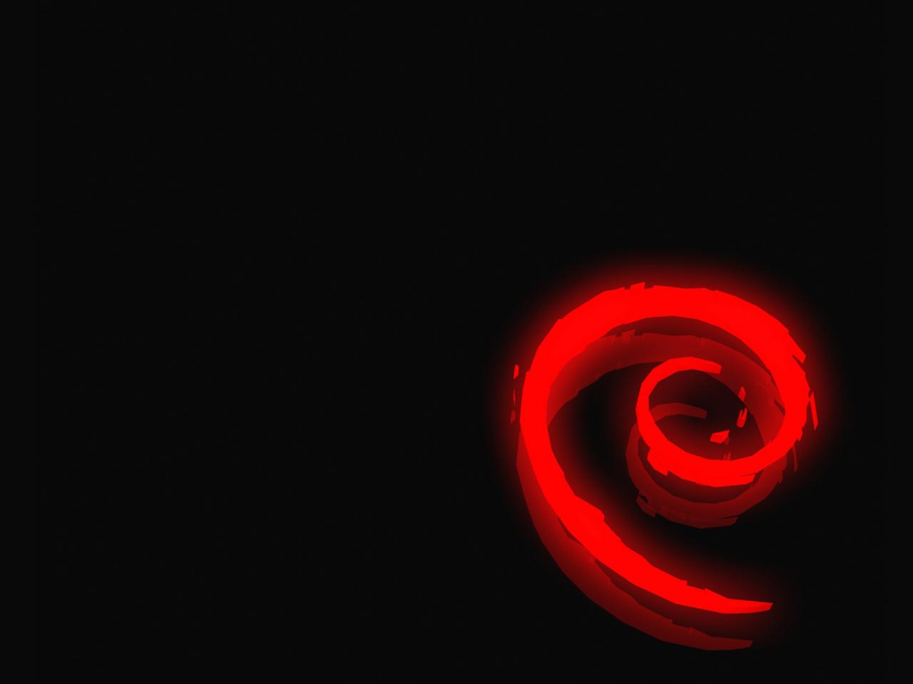 обои Red, twisted line on black background фото