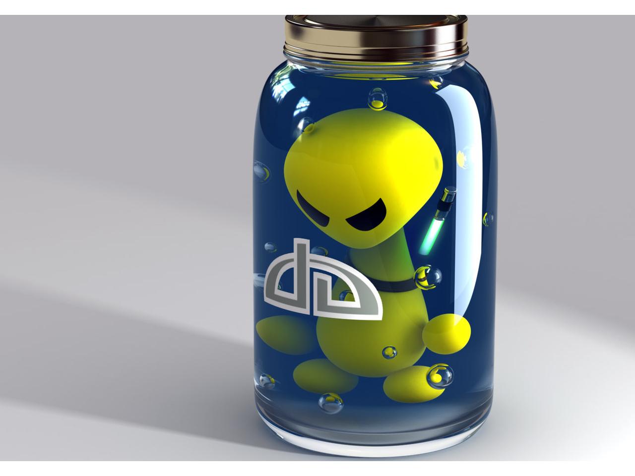 обои Alien  inside  bottle фото