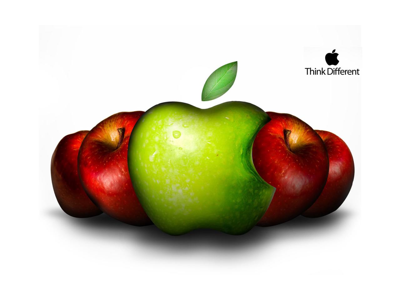 обои Логотип Apple и яблоки фото