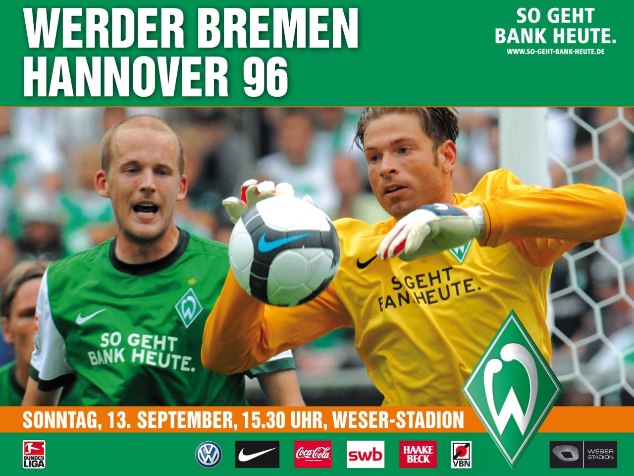 обои Werder Bremen vs Hannover фото