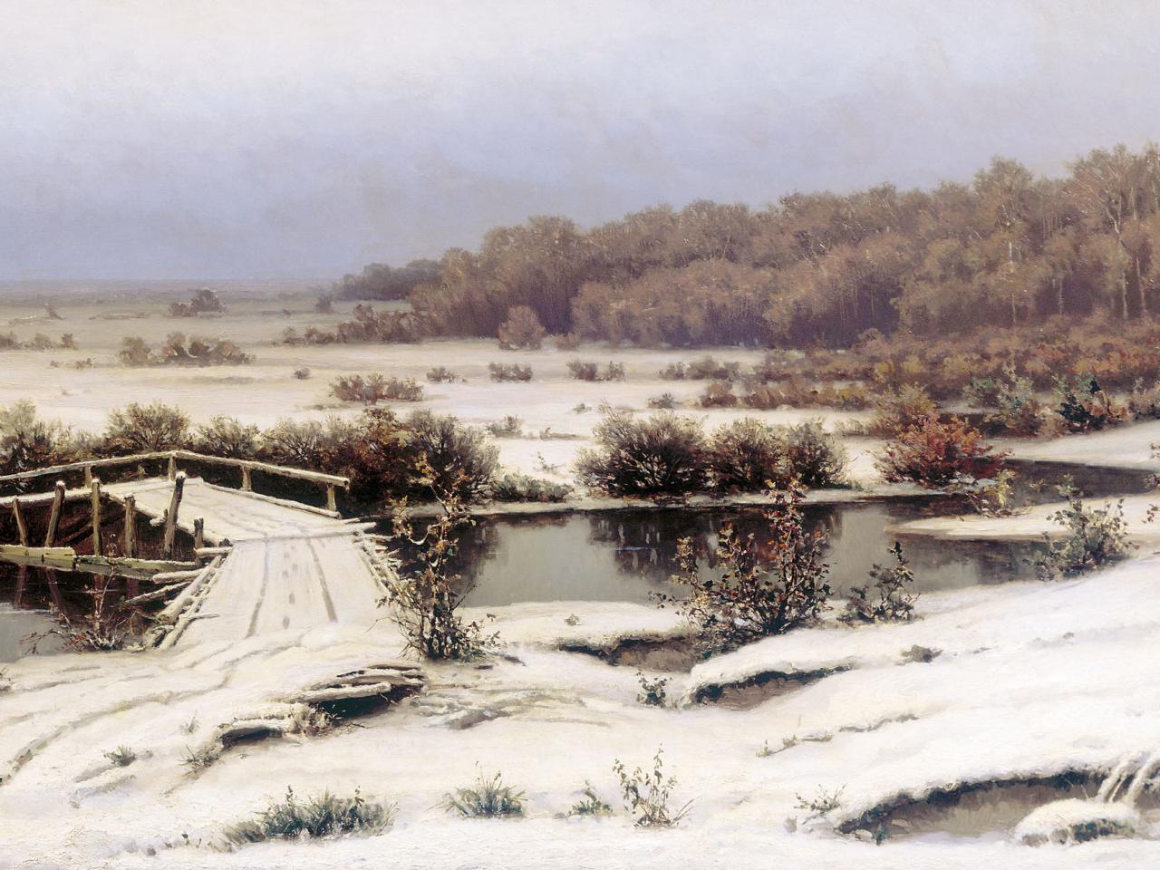 обои Ефим ВОЛКОВ  Первый снег. 1883 фото