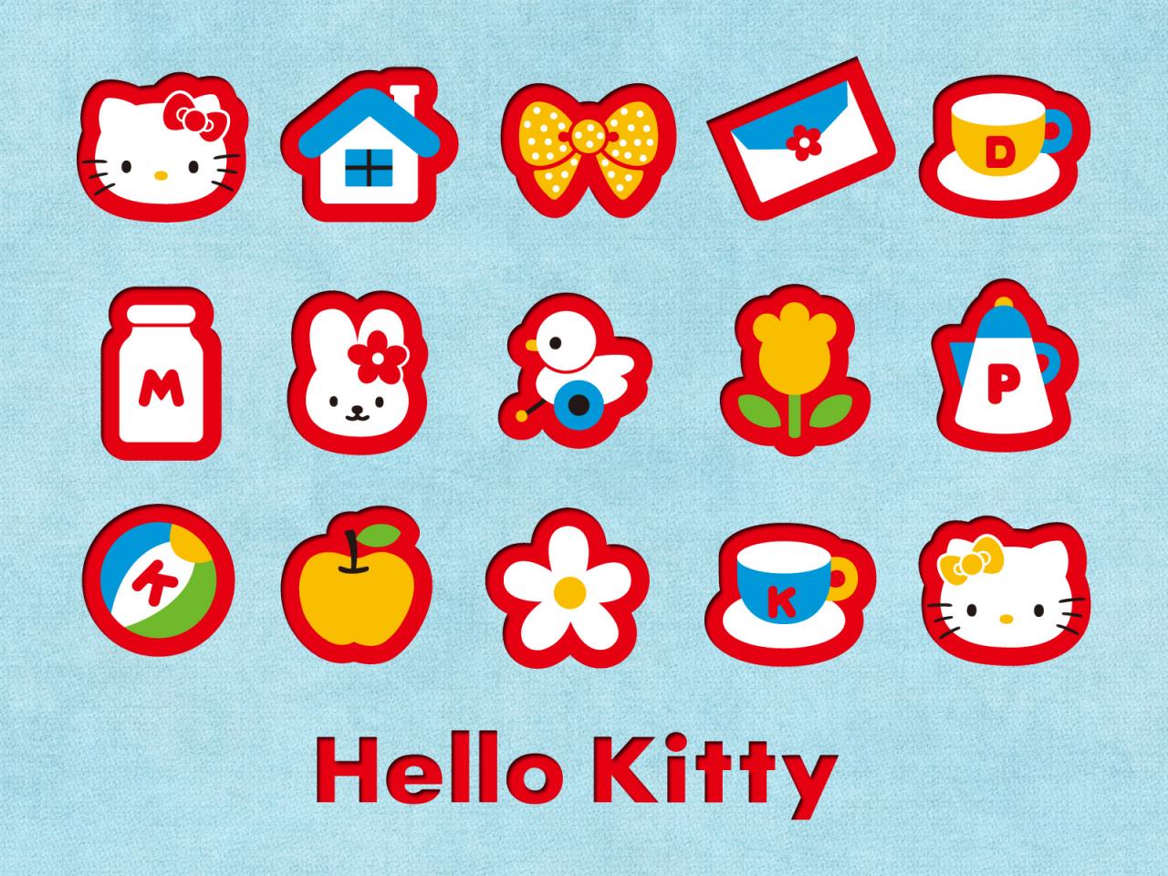 обои Весёлые штучки и голова Hello Kitty фото