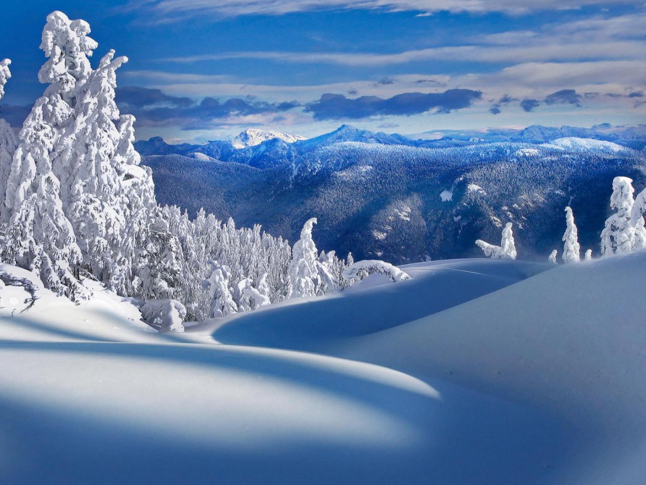 обои Snow in the mountains фото