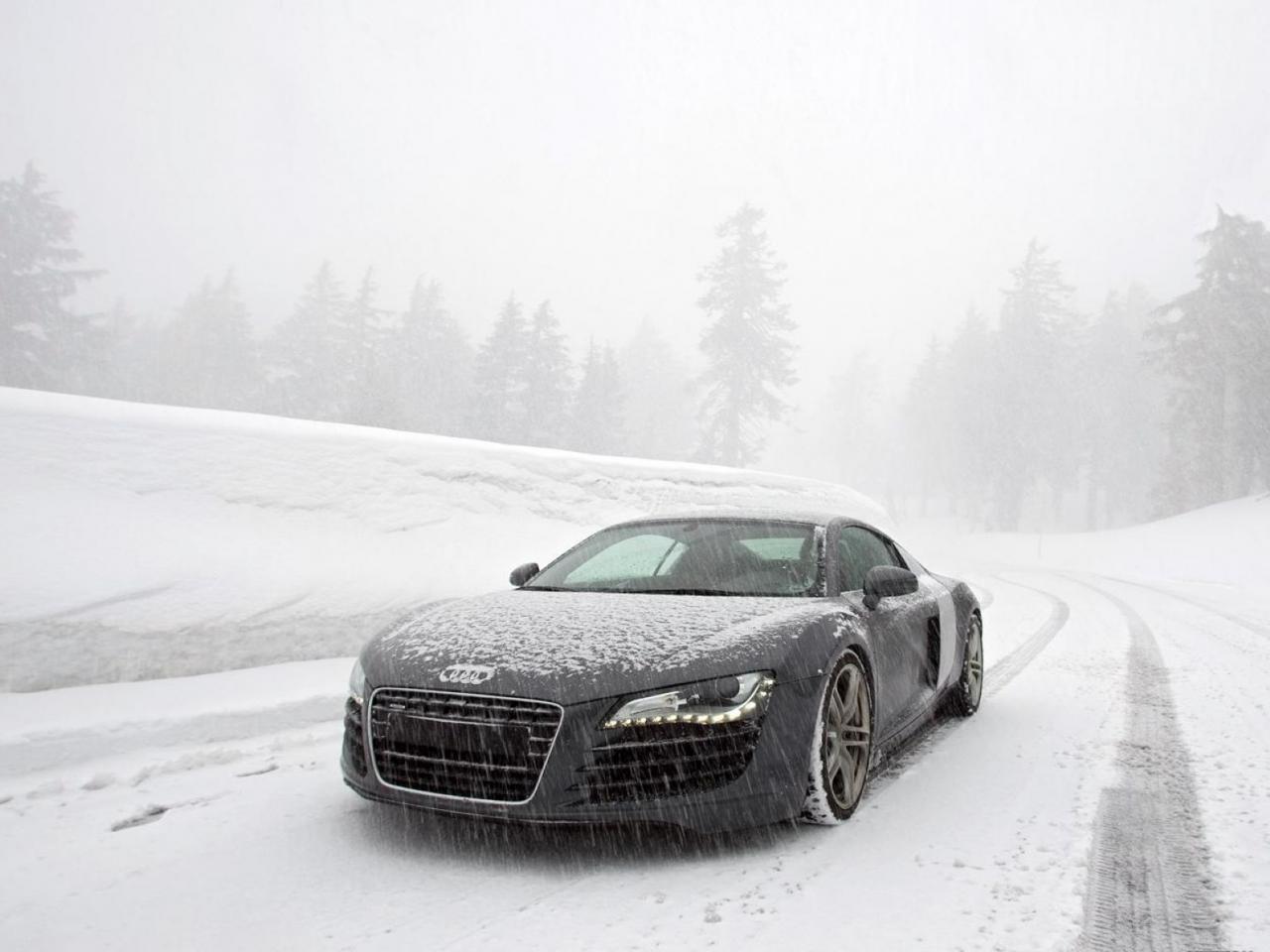 обои Audi R8 winter фото