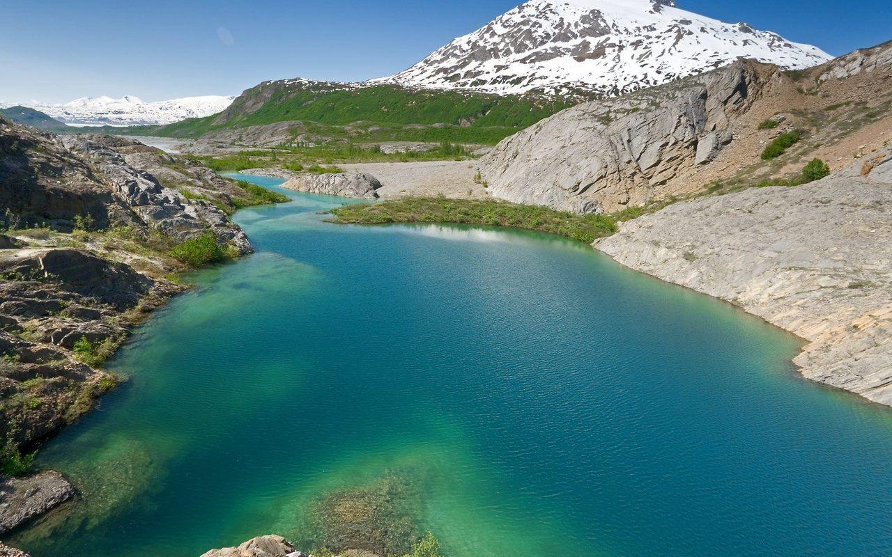 обои Прозрачное озеро в горах фото