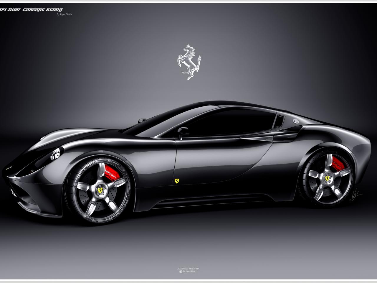 обои Ferrari Dino Concept Design, 2007 бок красавца фото