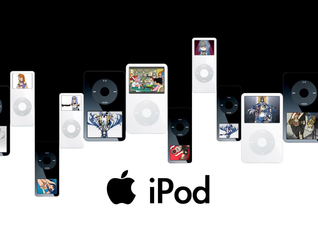обои Много iPodов на черном фото