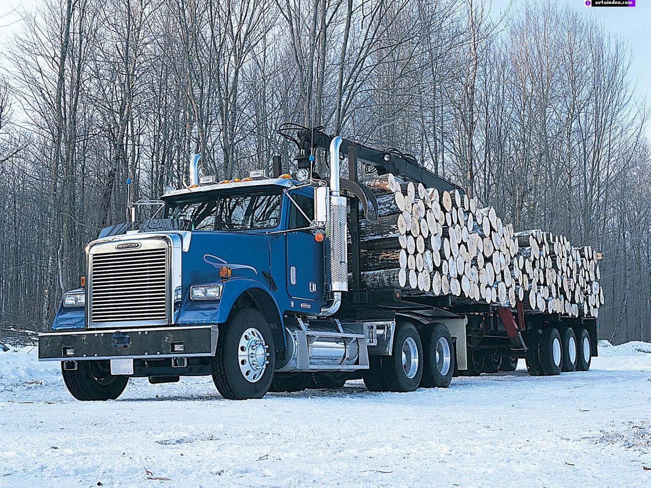 обои Грузовик Freightliner лесовоз фото