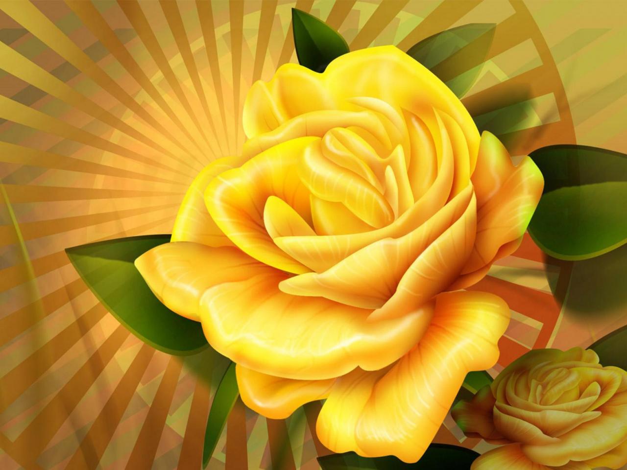 обои Желтая роза с зелеными лепестками фото