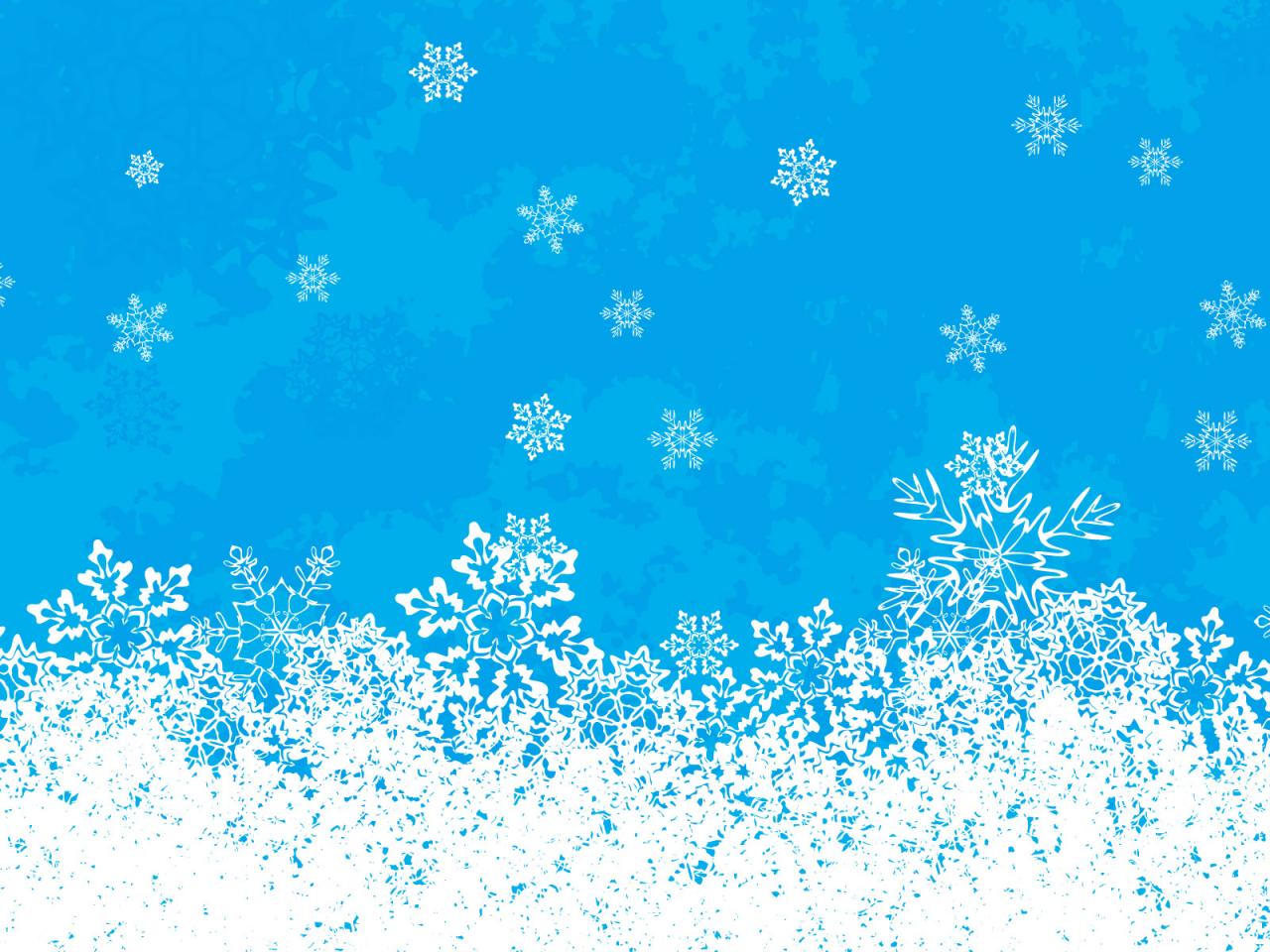 обои Снежинки на голубом фоне фото