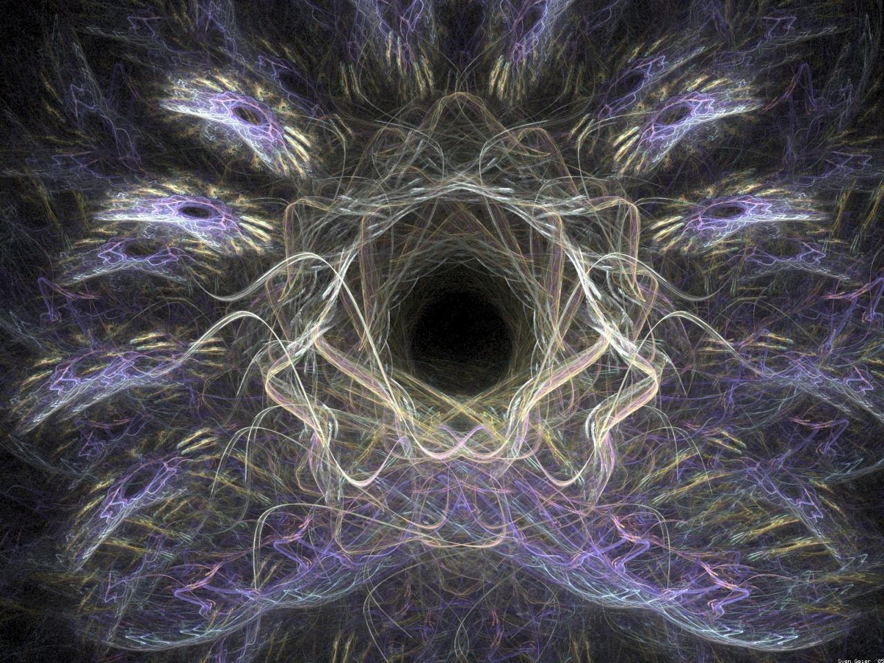 обои Fractal Black Hole Tunnel фото