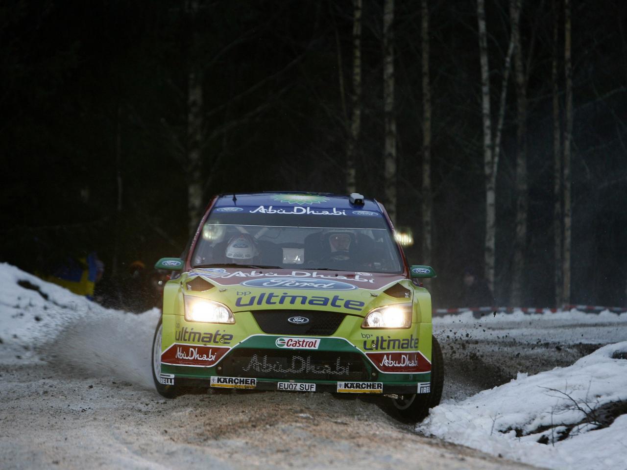 обои Ford WRC зимний трек фото