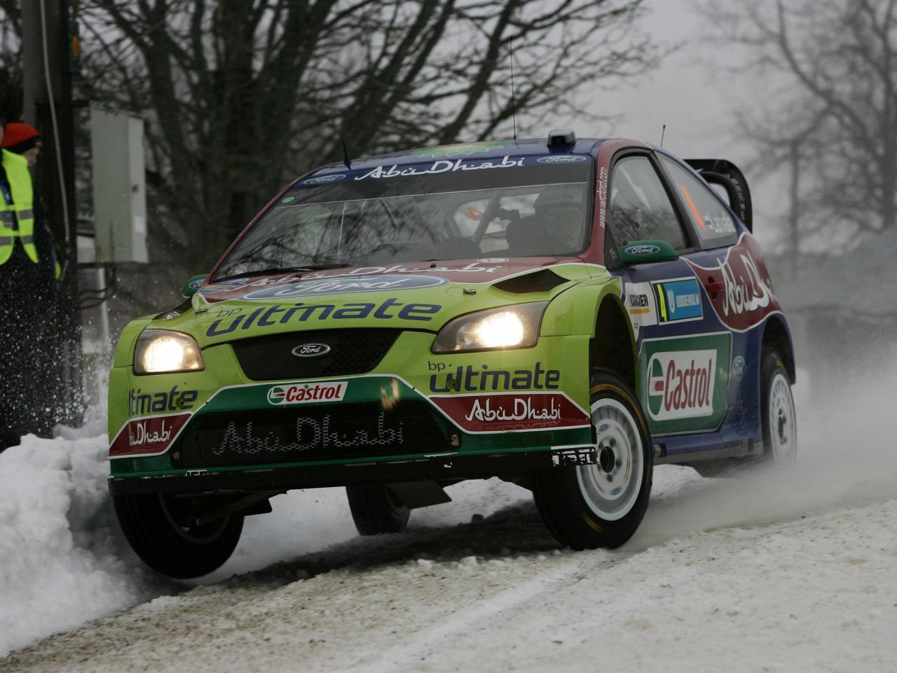 обои Ford WRC зимний трек фото