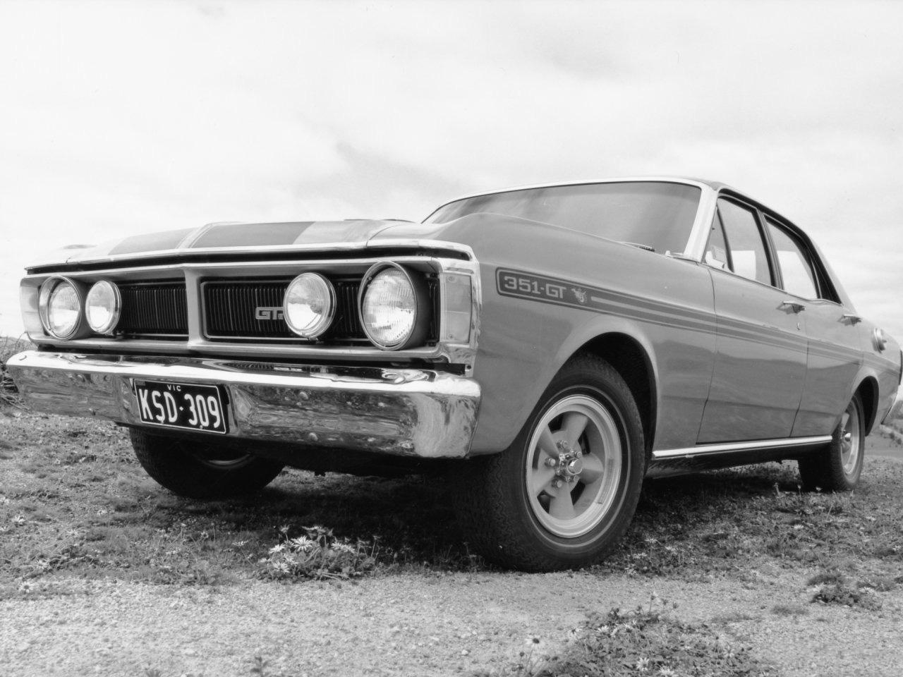 обои Ford Falcon XW gt ч/б фото