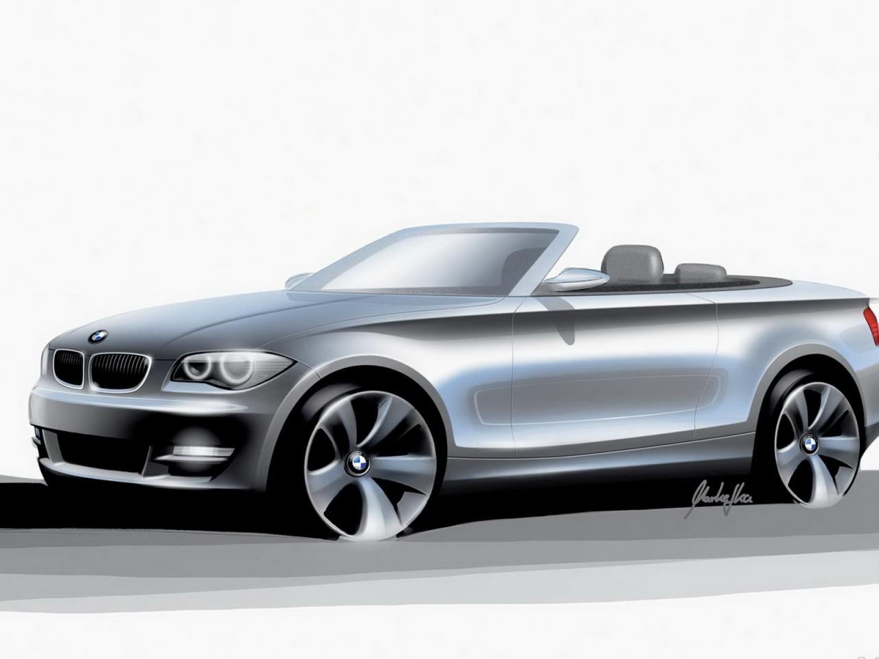 обои BMW_1series cabrio вид на эскизе фото