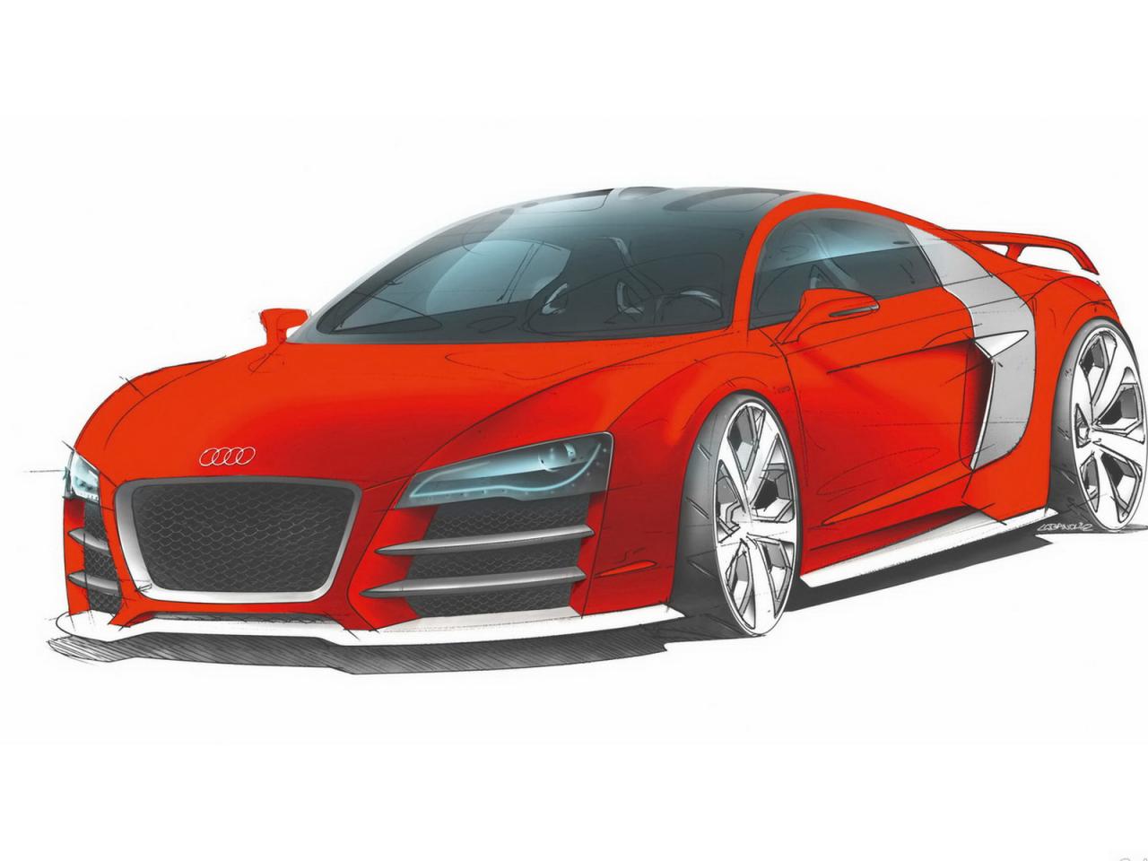 обои Audi R8 TDI LM вид  со стороны света фото