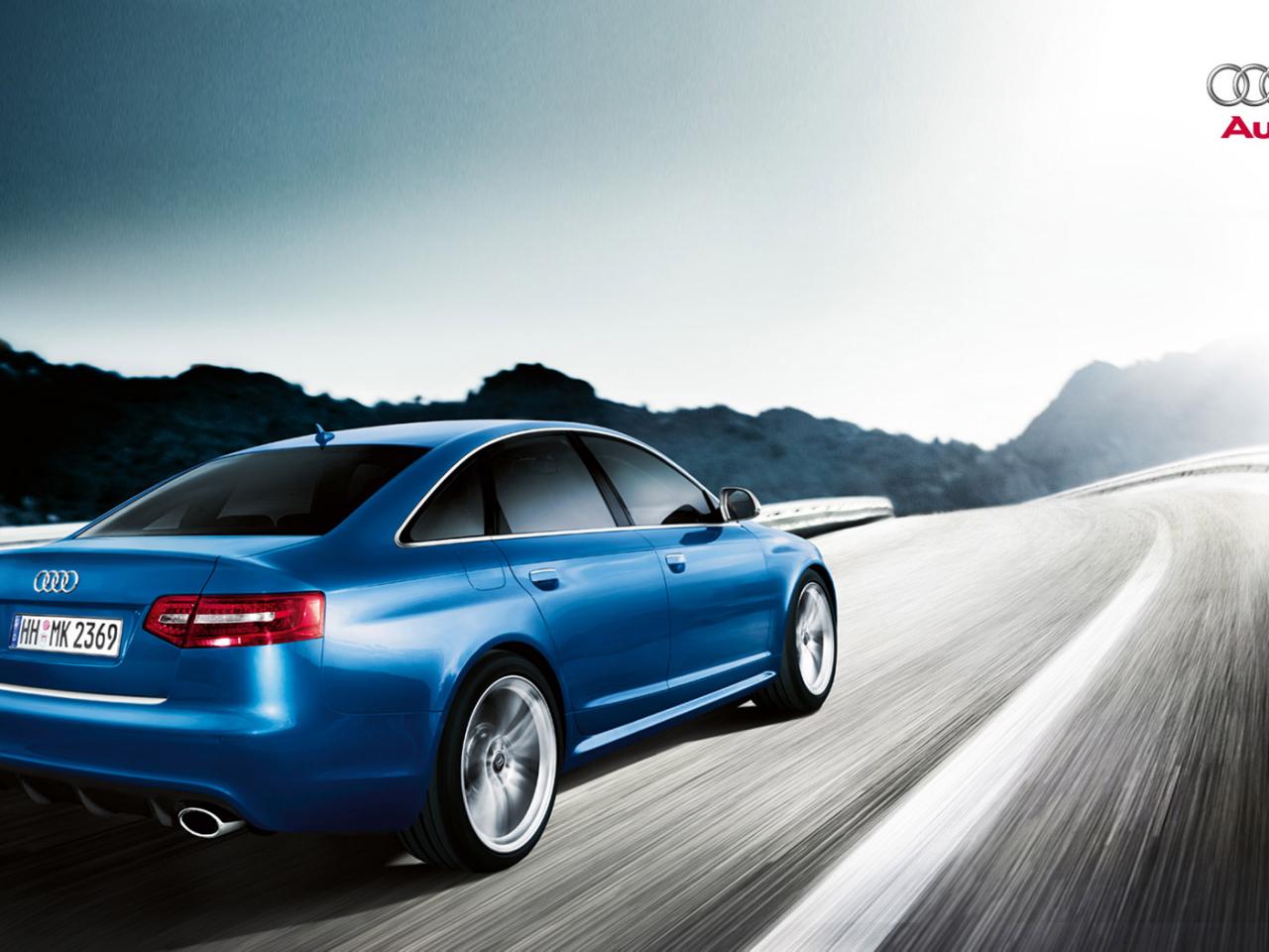 обои Audi A6 blue speed фото