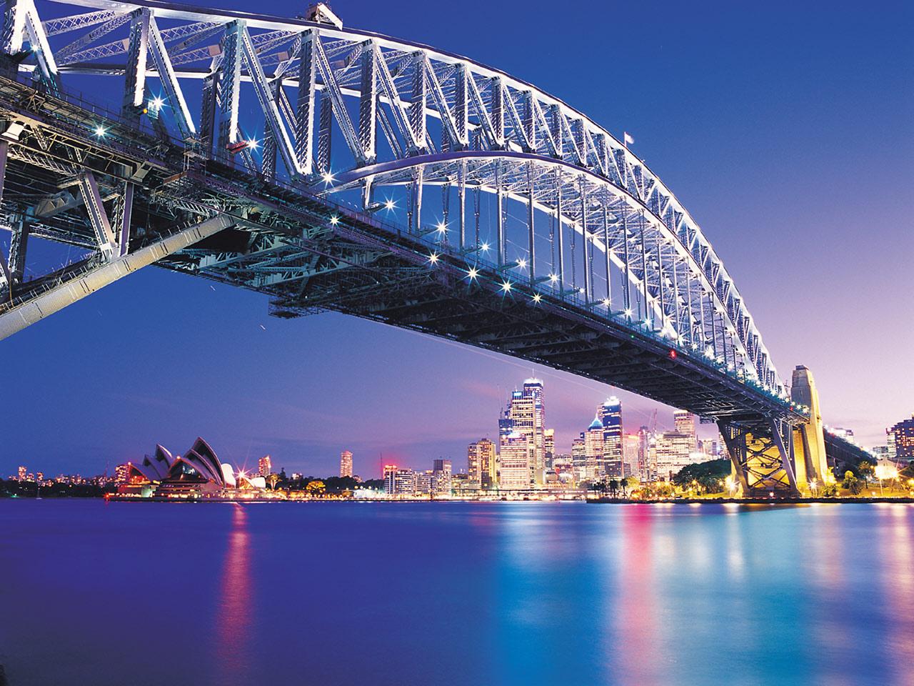 обои Sydney Harbour Bridge at Night,   Australia фото