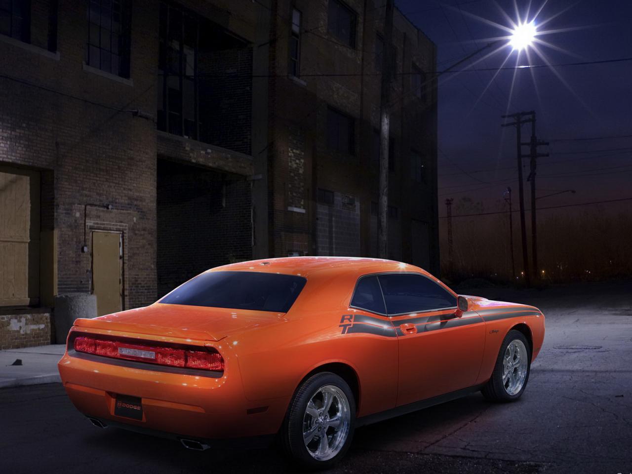 обои Dodge challenger вид авто сзади фото