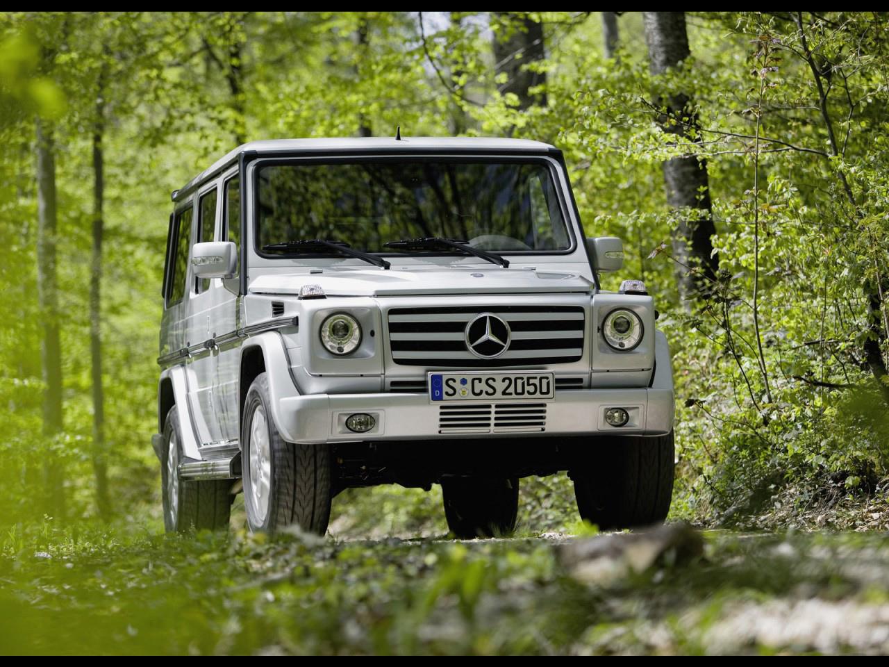 обои Mercedes-Benz G500 в лесу фото