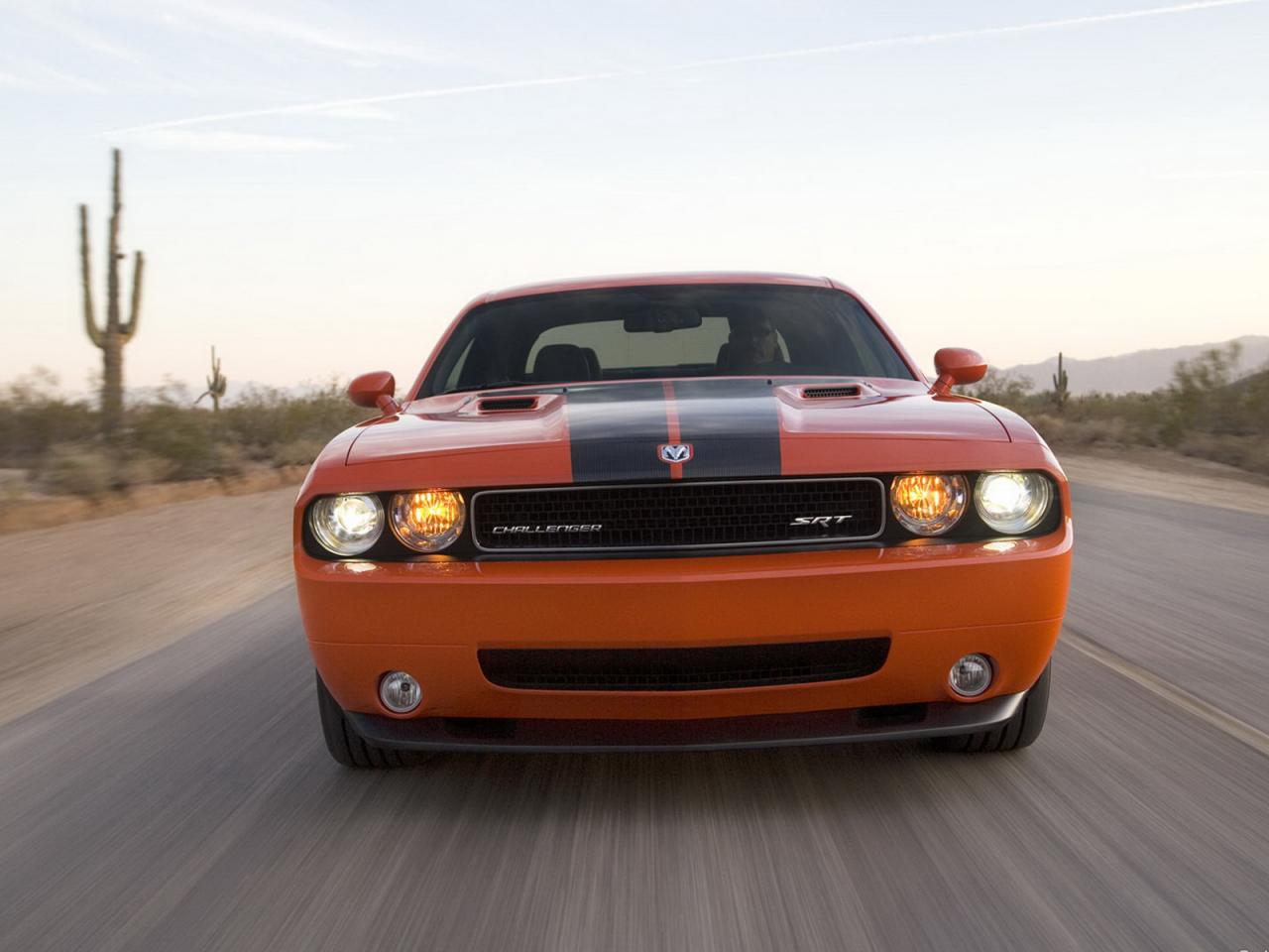 обои Dodge challenger SRT8 вид авто на шоссе фото