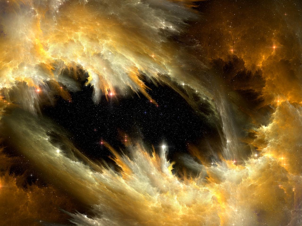 обои Artificial Yellow Nebula фото