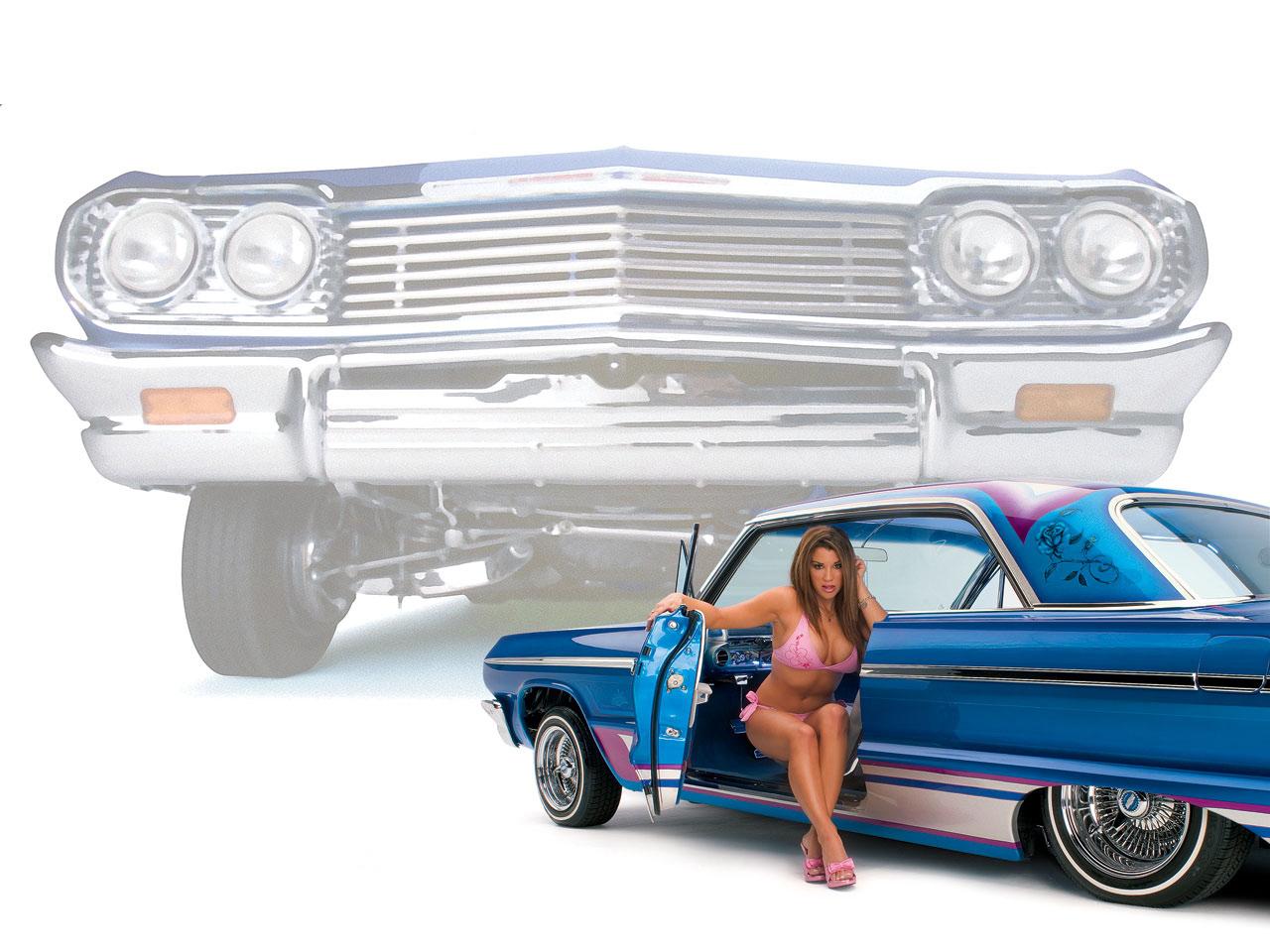 обои Blue lowrider and hotgirl фото