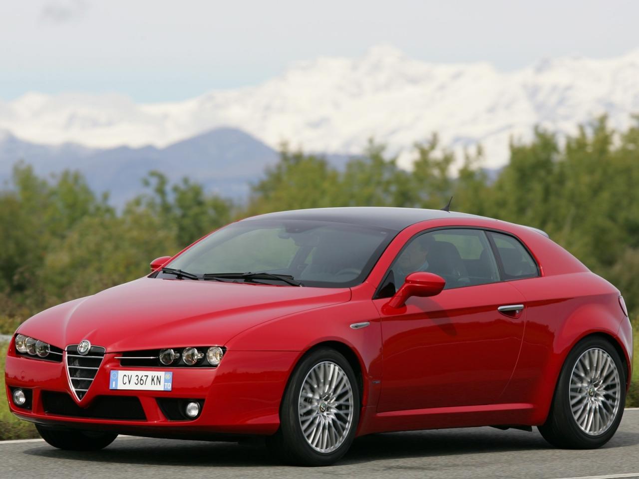 обои Alfa romeo brera red mountains фото