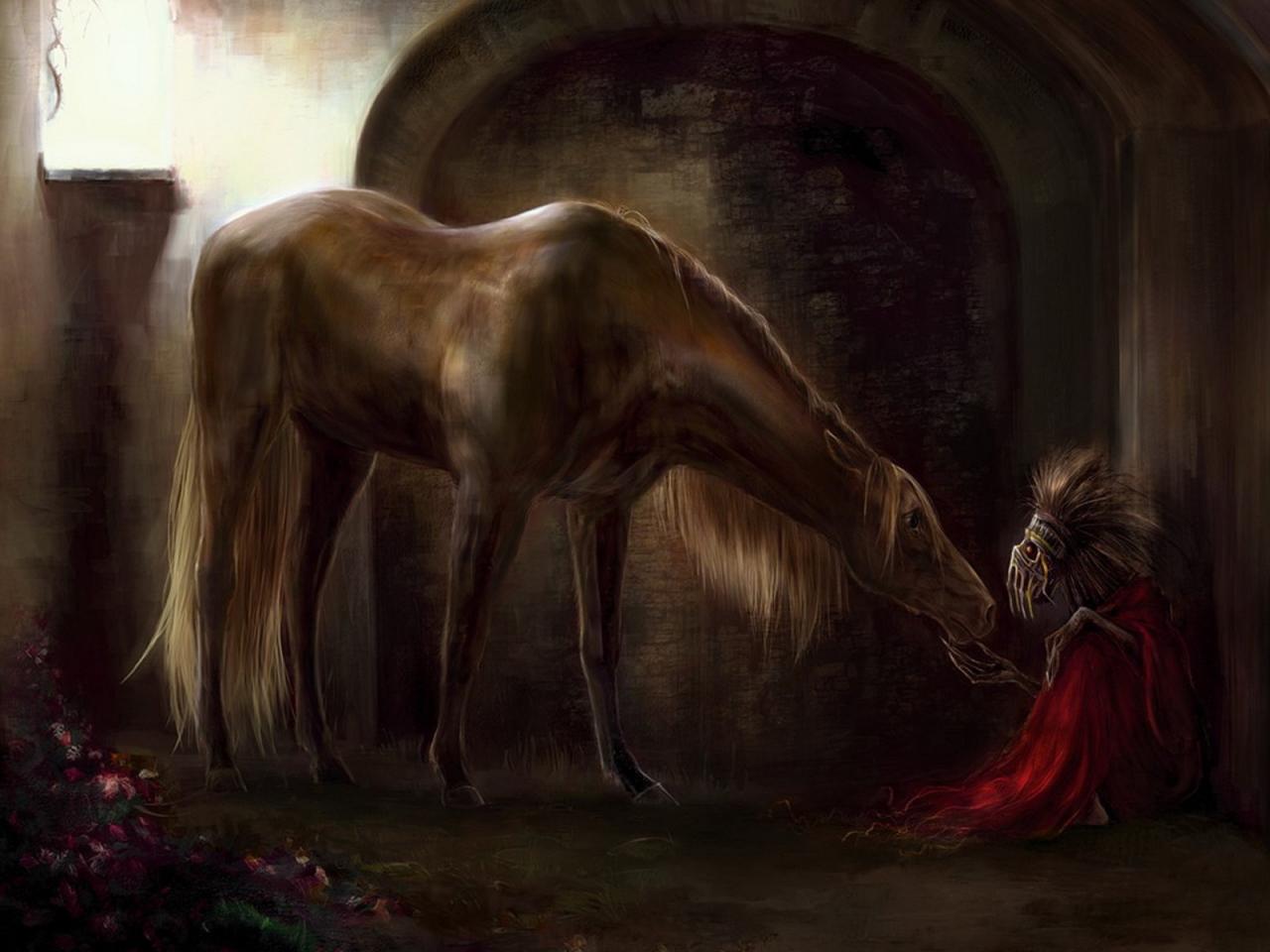 обои Horse near to a demon фото