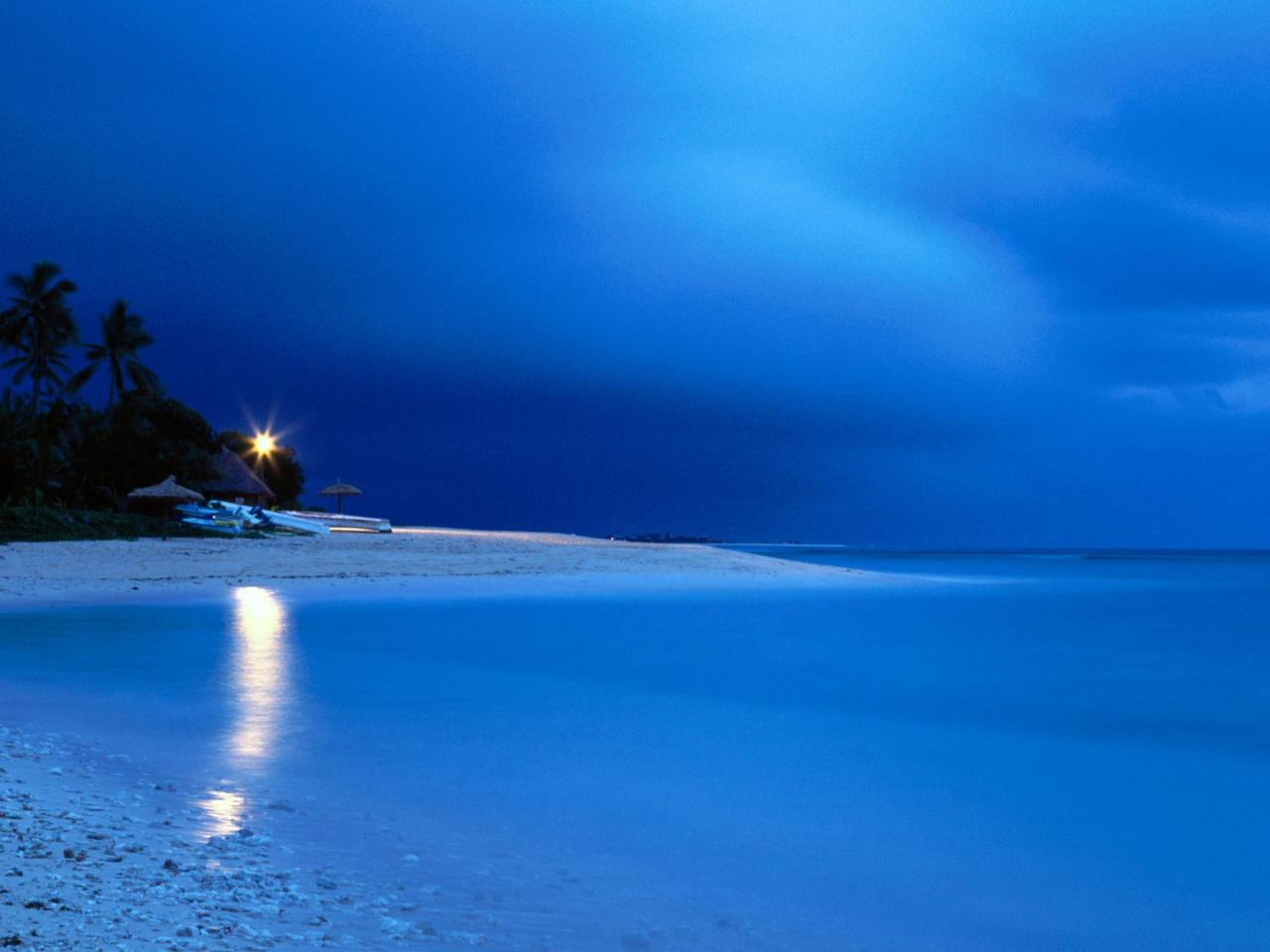 обои Boathouse at Dawn,   Fiji фото