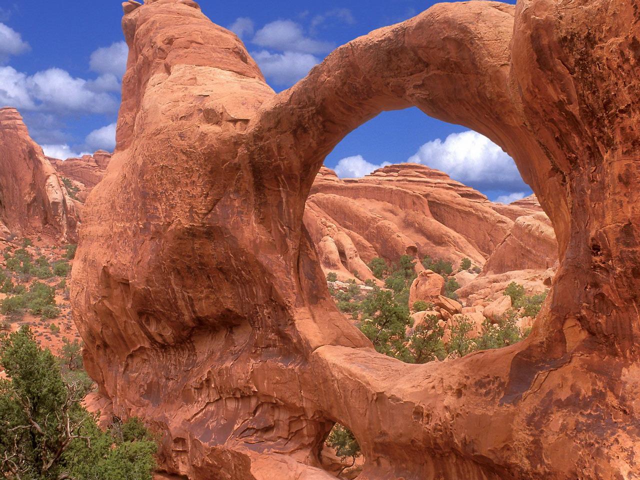 обои Double O Arch,   Arches National Park,   Utah фото