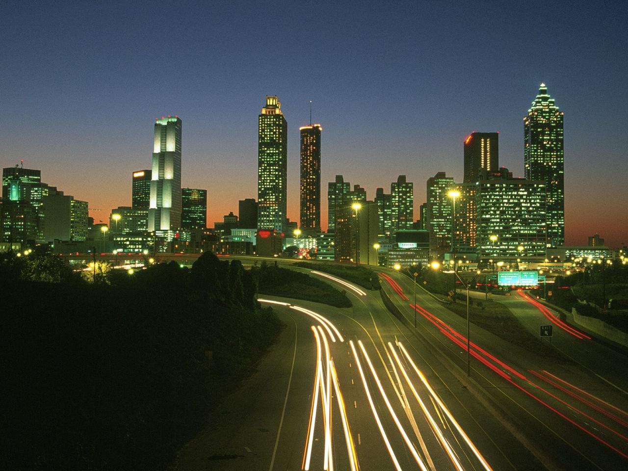 обои Night Skyline,   Atlanta,   Georgia фото