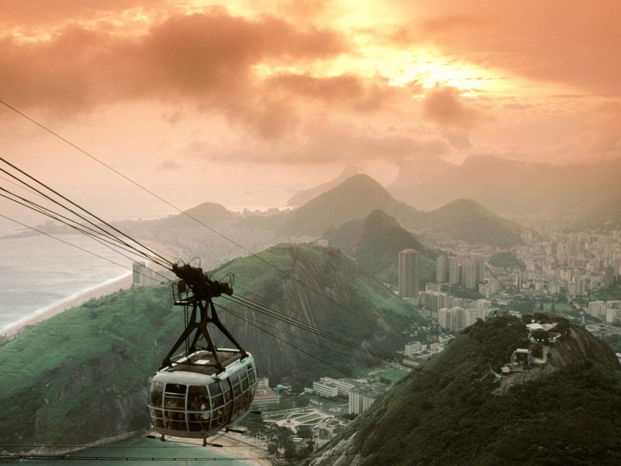 обои Rio de Janeiro at Sunset from Sugarloaf Mountain,   Brazil фото