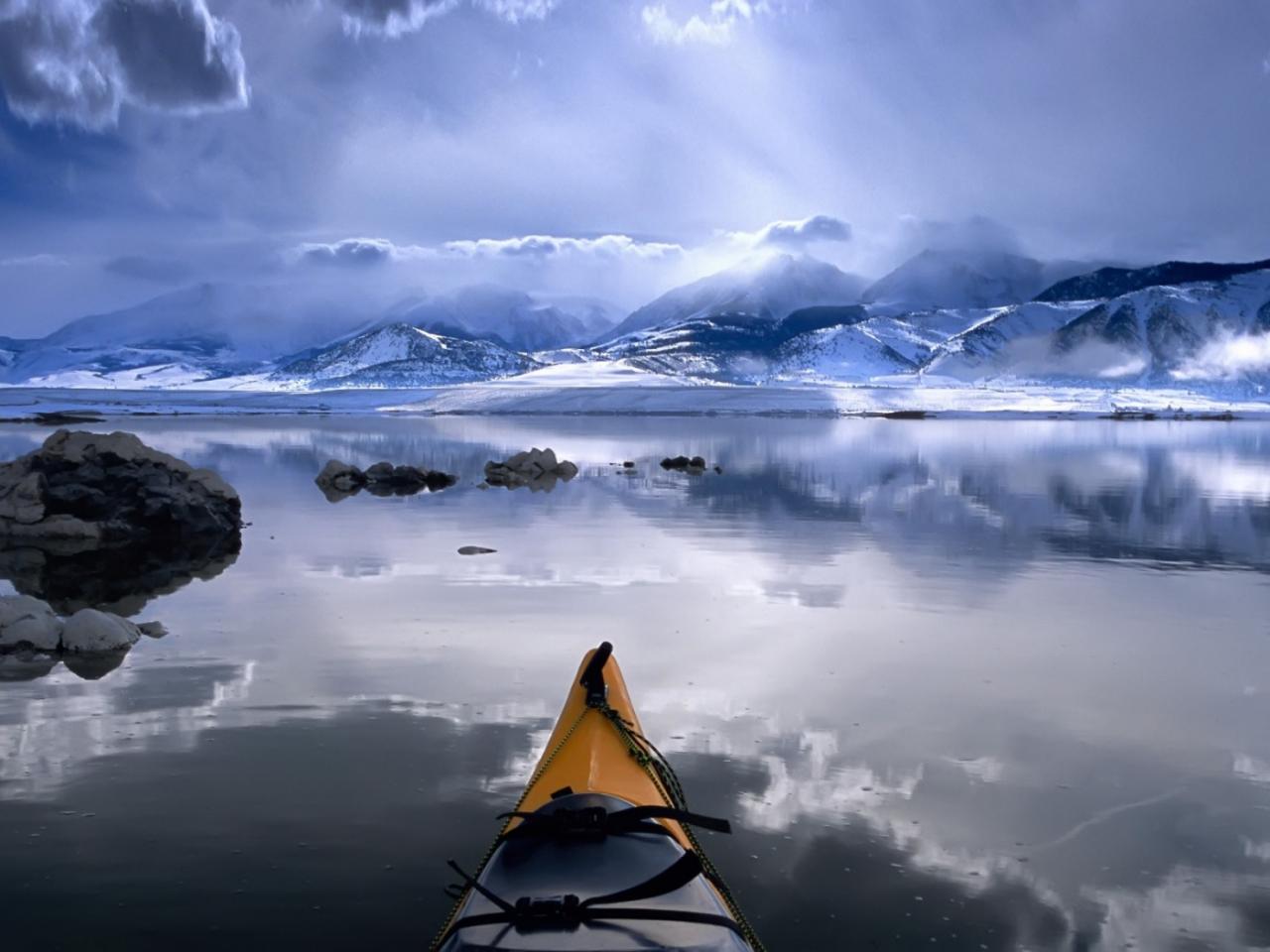 обои Winter Canoeing фото