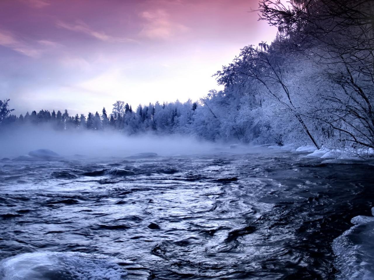 обои Winter river фото