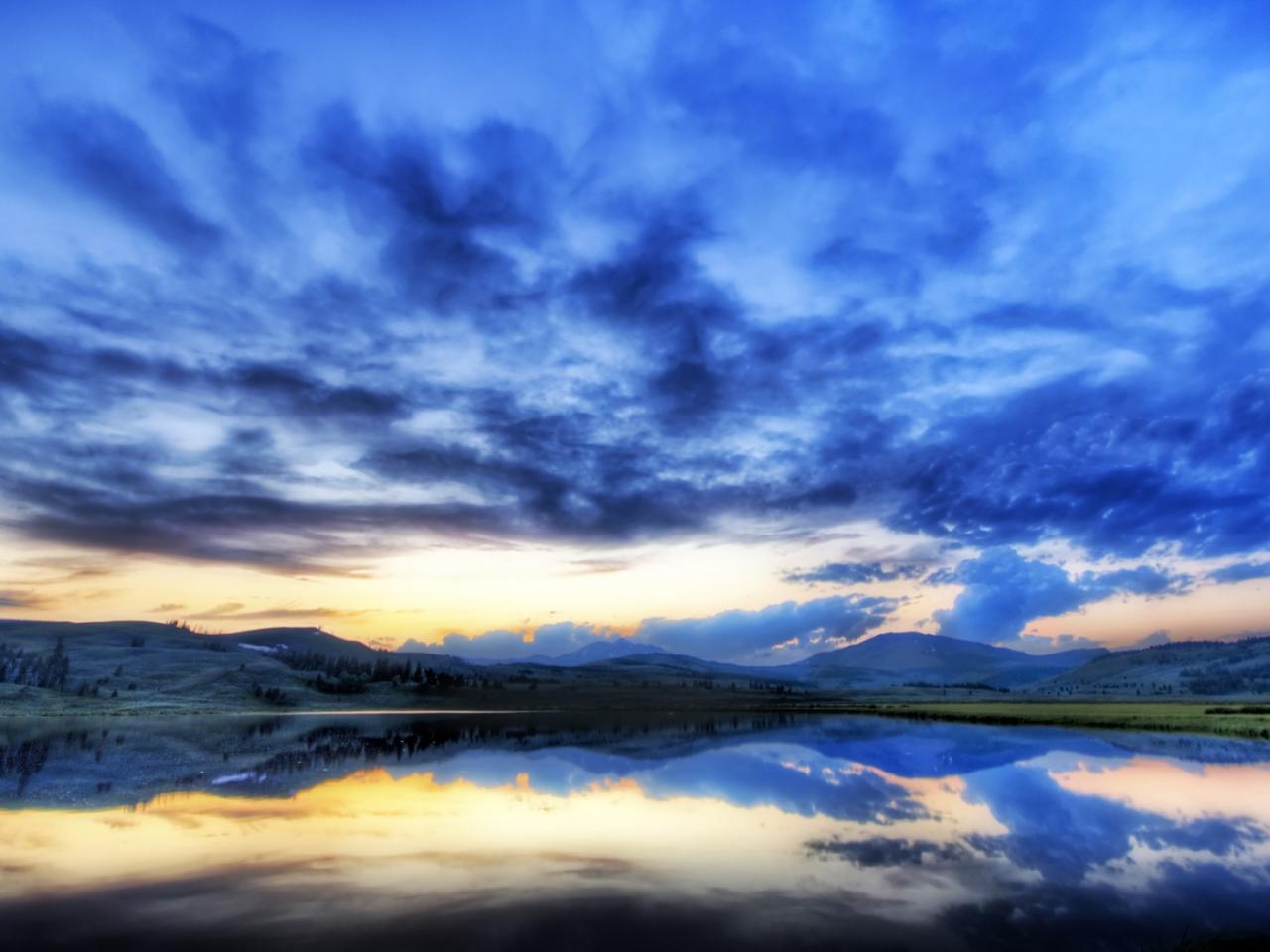 обои Yellowstone sunset фото